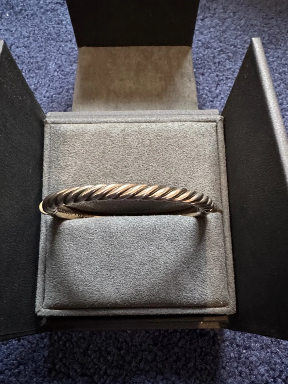 David Yurman Two-Tone Cable Bracelet with Gold Accent - Picture 2 of 8